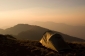 An autumn camp site on the very summit of Mt McDonald in Victoria.