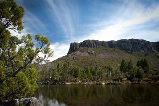 The Pool of Bethesda with Solomons Throne behind on a lovely day at The Walls of Jerusalem National Park.