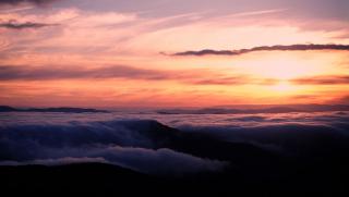 Sunset over the Howqua River valley.