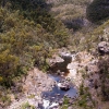 Sometimes the river gorges are impassible. That means I have to climb up and above the gorge. Sometimes hours of hard yakka to get up, along and then find a way to get back down again. Hours to get no more than a couple of hundred metres further up stream. In this case I had to go very high and getting back down was a very hairy challenge.