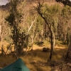 Camp at Viking Saddle with the cliffs of The Viking looming above.