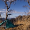 Campsite near Macalister Springs. The spur in the background is Hells Staircase - made famous in the John Marsden books.