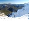 The headwaters of the Howqua River and the snow that will eventually become that water. Taken from near Mt Howitt.