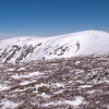 Mt Bogong in the snow. If you look really closely you can see the tiny dot that is the cairn on the summit.