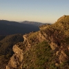 Late afternoon sun on the cliffs on the way up to The Bluff.