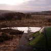 Camping on a tent platform near Cope Hut on The Bogong High Plains.