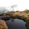 A tarn on Eve Peak at dawn.