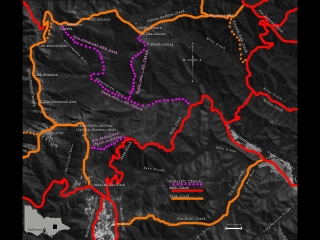 This is no hiking map. It's just to indicate the routes described. You will need a recently printed topographic map.